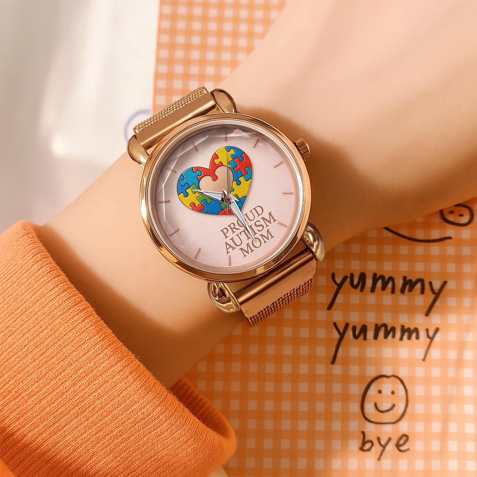 Autism Mesh Strap Quartz Watch : Proud Autism Mom