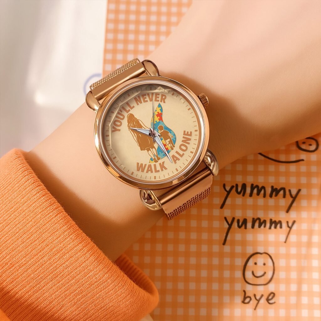 Autism Mesh Strap Quartz Watch : You'll Never Walk Alone